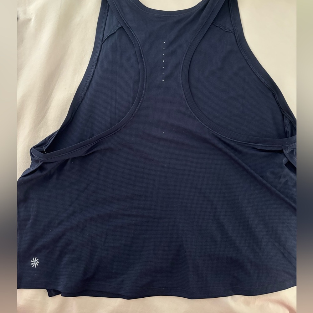 Athleta Navy Grid Knit Tank Top